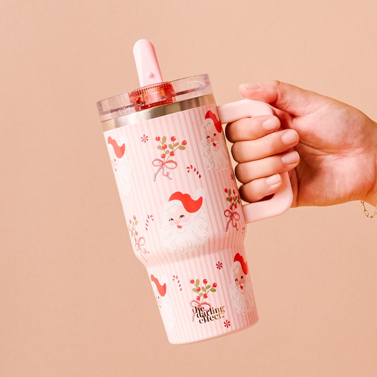 Holly Jolly Santa 20 oz Lifestyle Flip Straw Tumbler