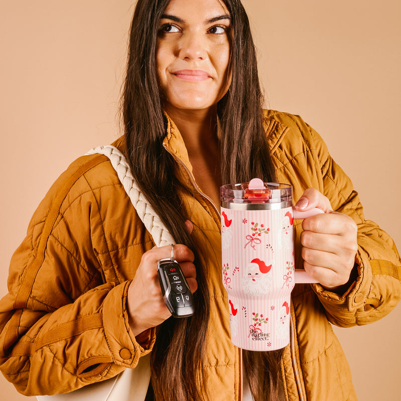 Holly Jolly Santa 20 oz Lifestyle Flip Straw Tumbler