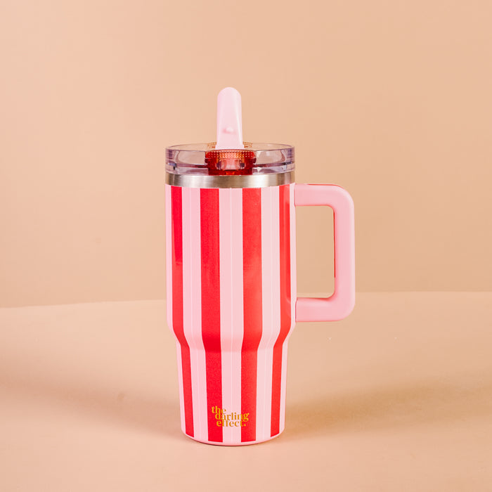 Peppermint Stripes 20 oz Lifestyle Flip Straw Tumbler