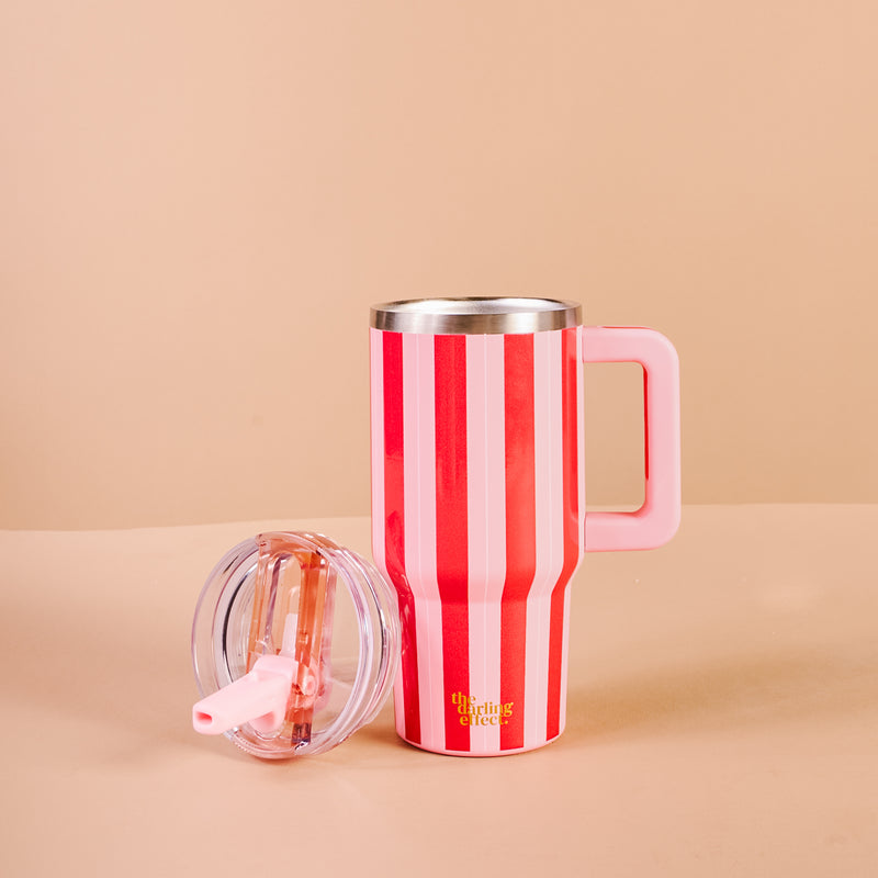 Peppermint Stripes 20 oz Lifestyle Flip Straw Tumbler