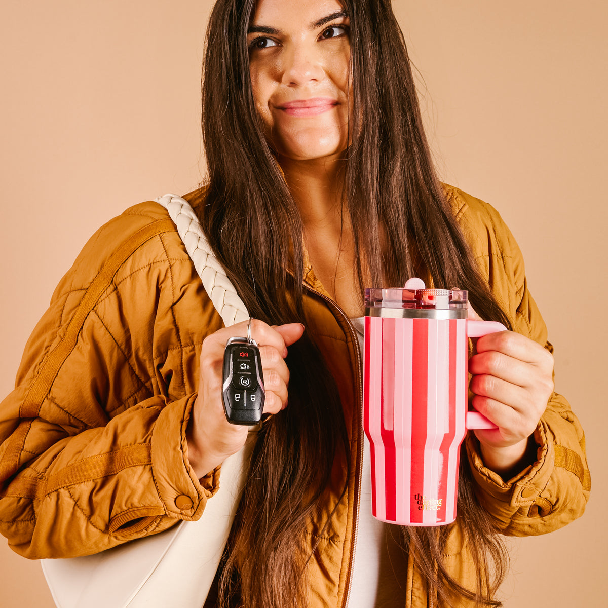 Peppermint Stripes 20 oz Lifestyle Flip Straw Tumbler