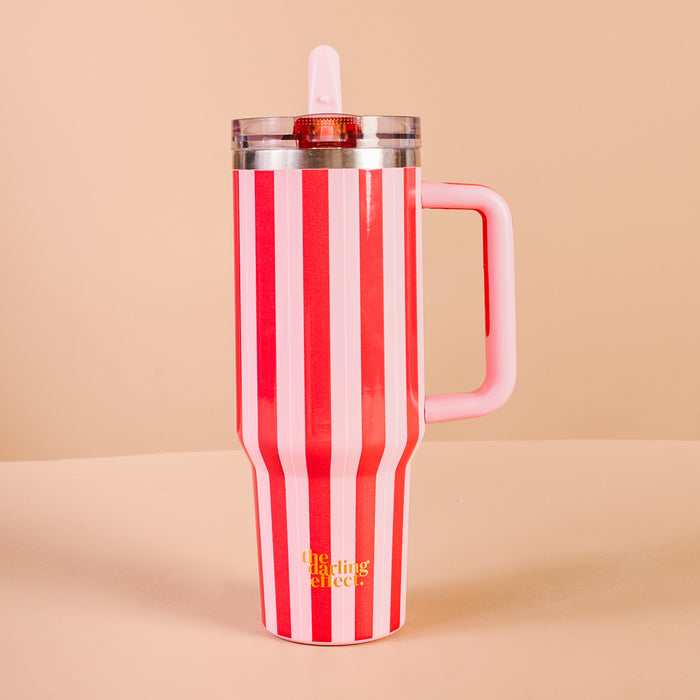 Peppermint Stripes 40 oz Lifestyle Flip Straw Tumbler