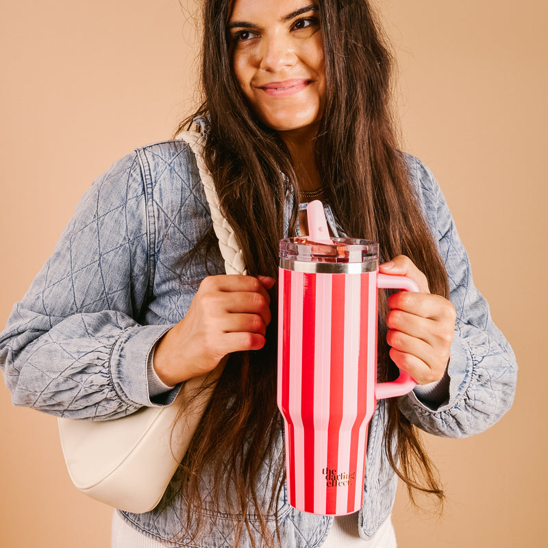 Peppermint Stripes 40 oz Lifestyle Flip Straw Tumbler