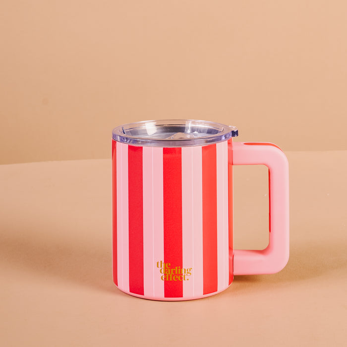 Peppermint Stripes 14 oz Insulated Mug