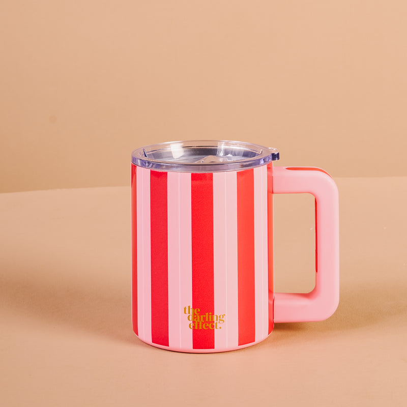 Peppermint Stripes 14 oz Insulated Mug