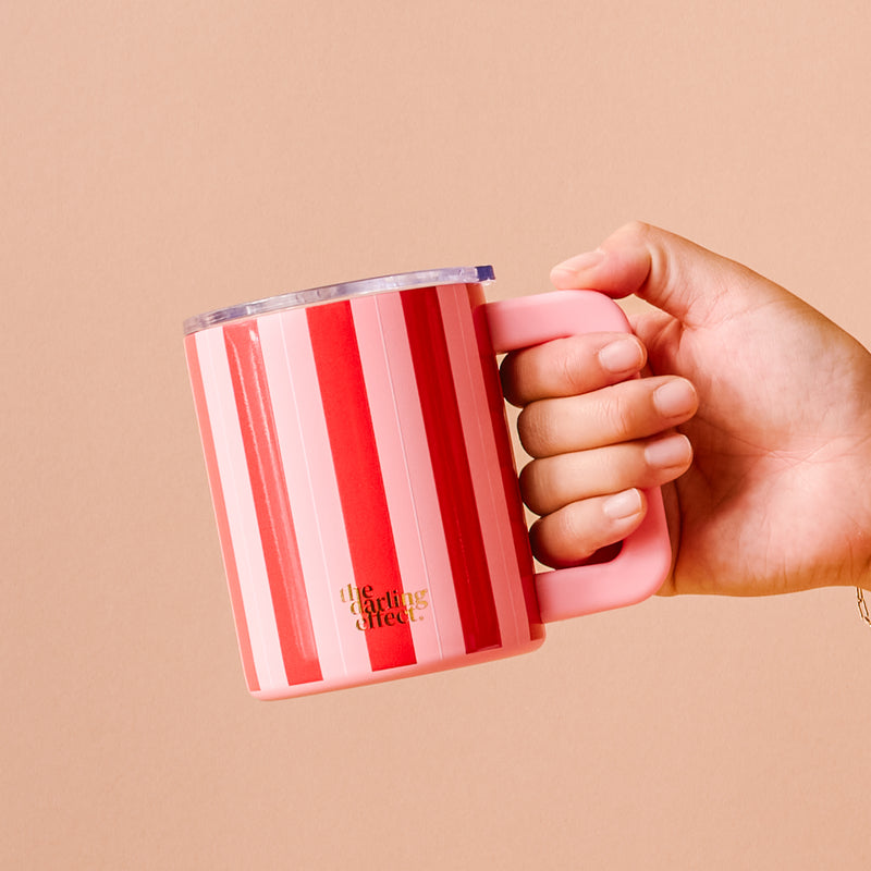 Peppermint Stripes 14 oz Insulated Mug