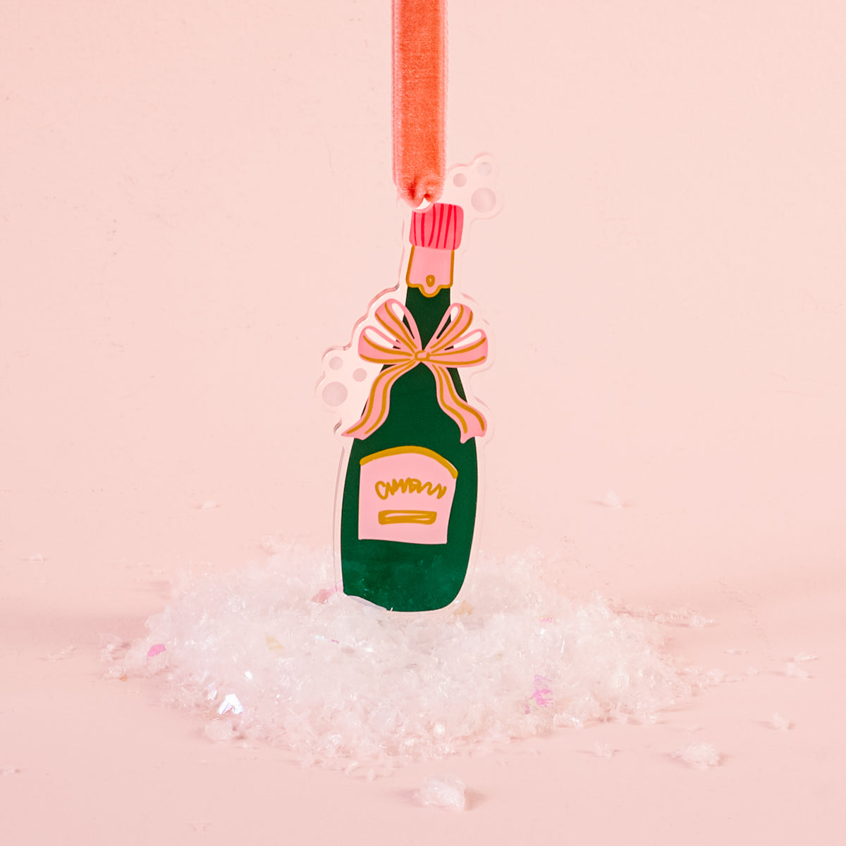 Champagne Bottle Holiday Tree Ornament
