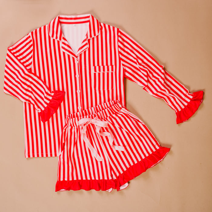 Peppermint Stripes Sweet Dreams Pajama Shorts Set