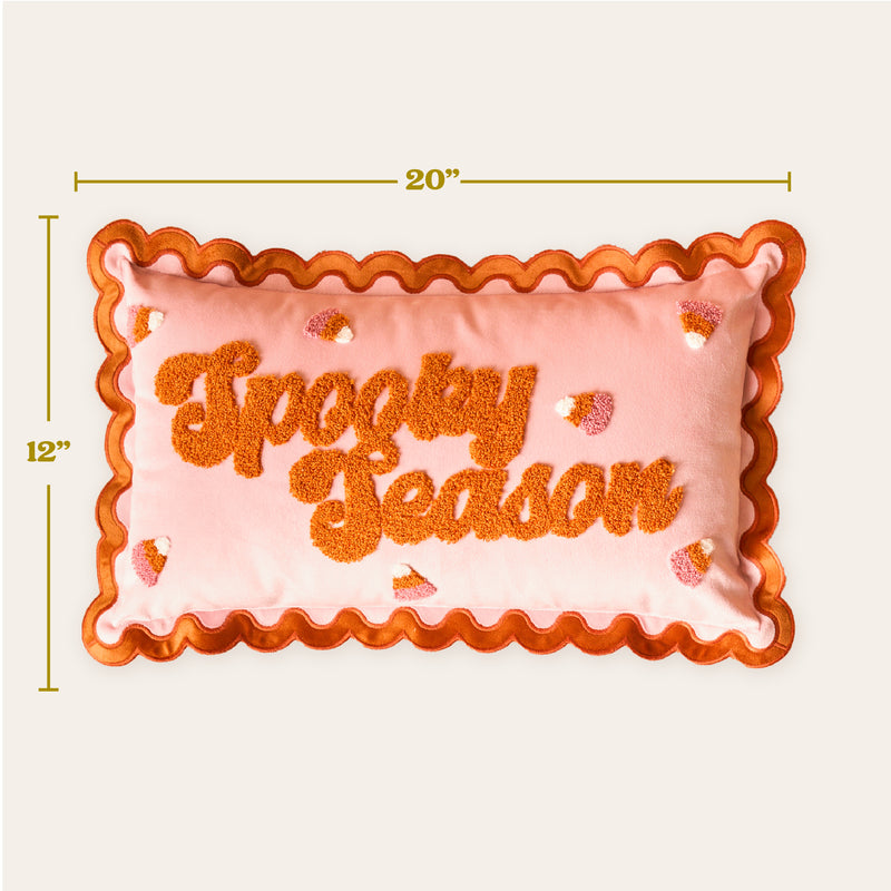 Spooky Season Scalloped Rectangle Throw Pillow