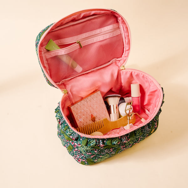 Jolly Sprig Glam & Go Quilted Cosmetic Bag