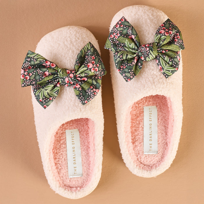 Betty Bow Jolly Sprig Fuzzy Slippers
