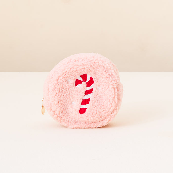 Candy Cane Circle Teddy Pouch