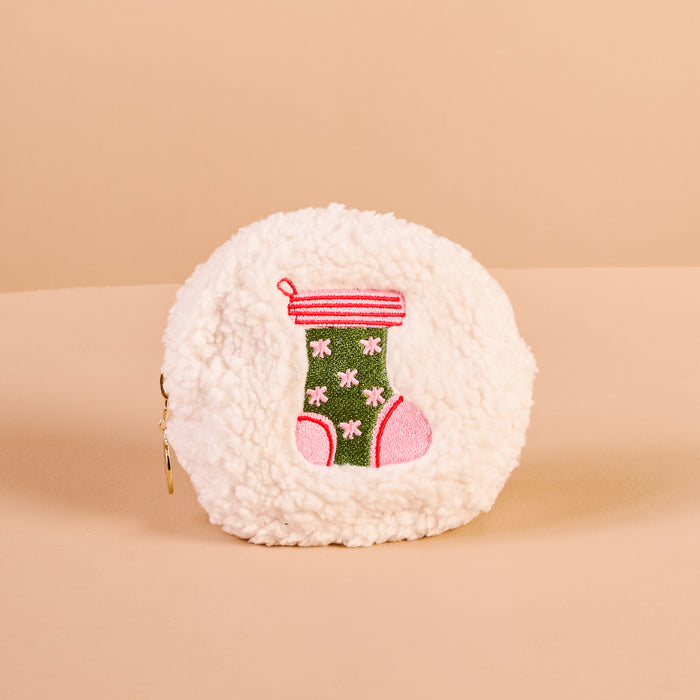 Circle Holiday Stocking Teddy Pouch