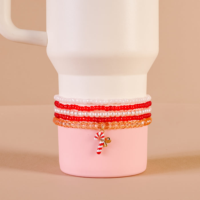 Candy Cane Crush Tumbler Bracelet Stack