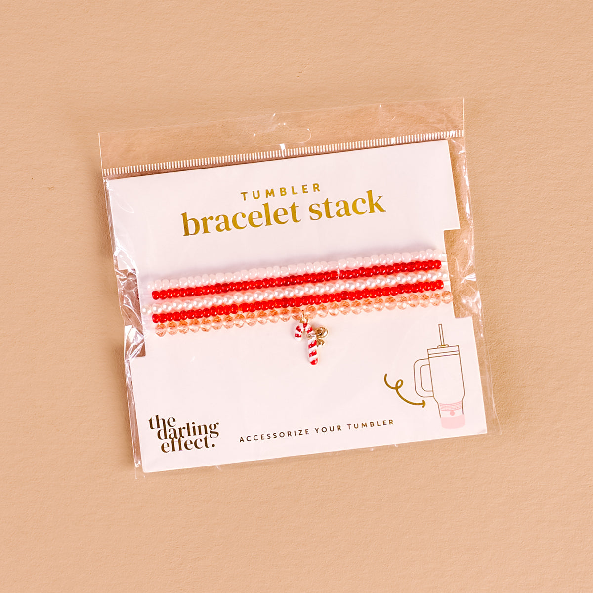 Candy Cane Crush Tumbler Bracelet Stack