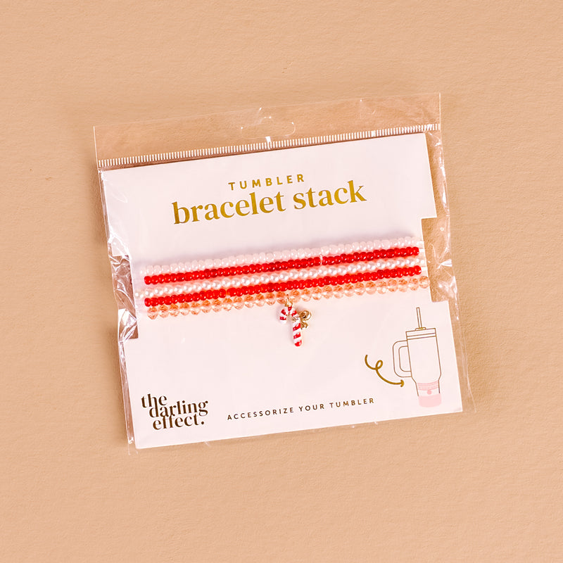 Candy Cane Crush Tumbler Bracelet Stack