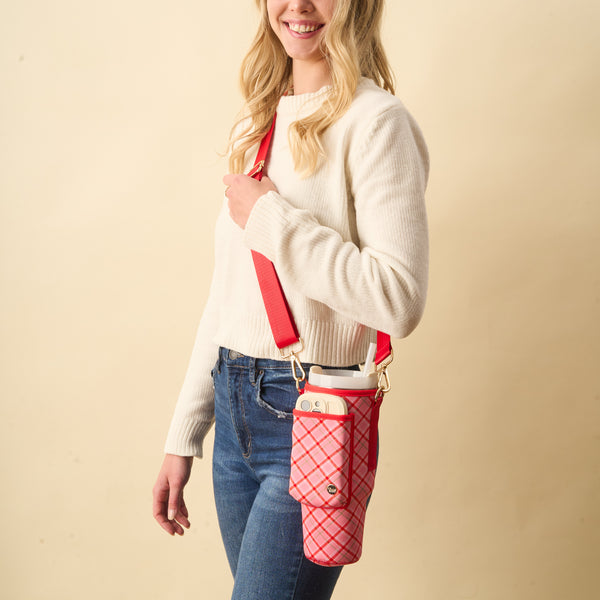 Festive Plaid Tumbler Sling Bag