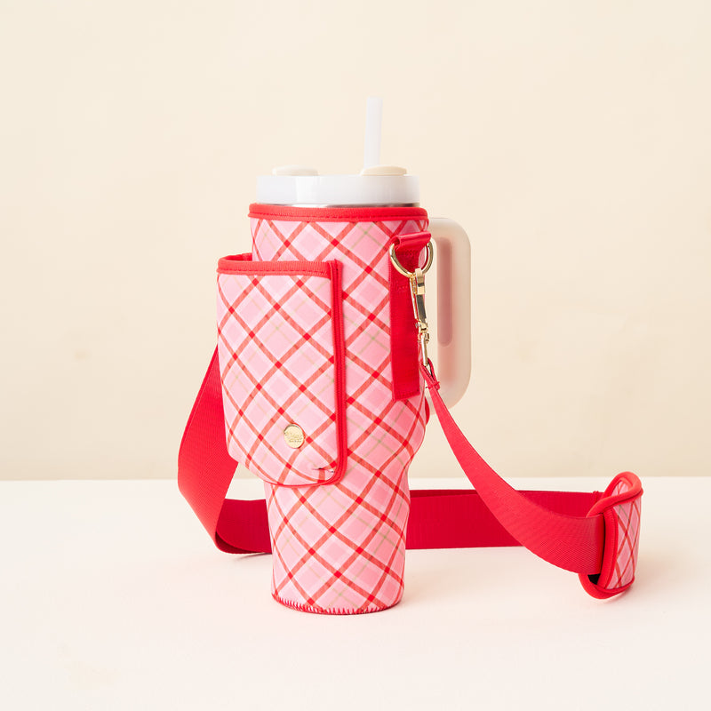 Festive Plaid Tumbler Sling Bag