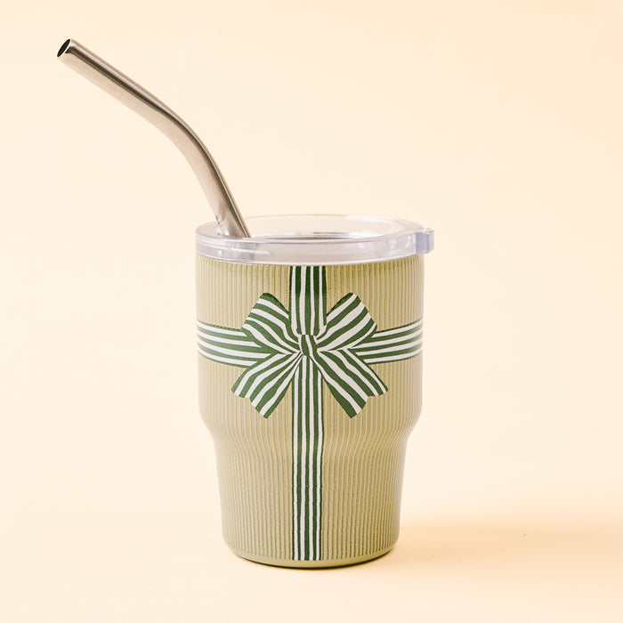 Holiday Gift Bow Green 2 oz Tiny Tumbler
