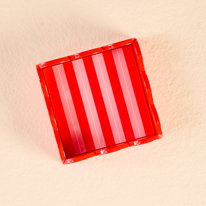 Peppermint Stripes Scallop Trinket Tray