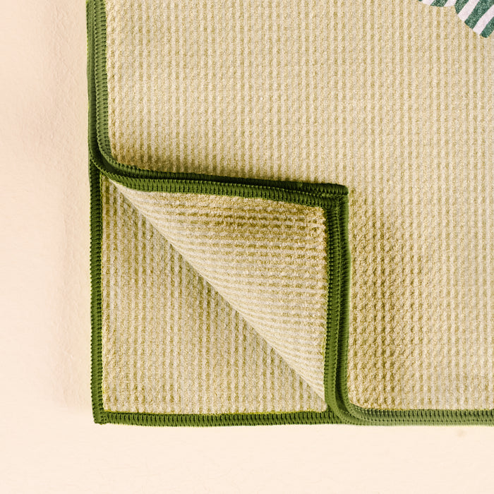 Holiday Gift Bow Green Waffle Tea Towel