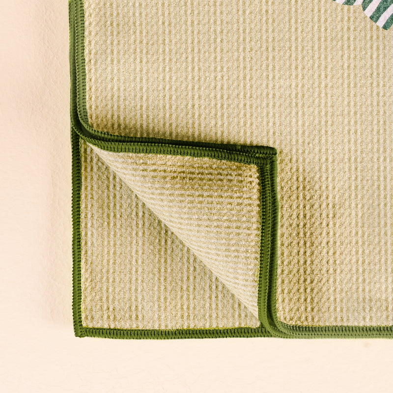 Holiday Gift Bow Green Waffle Tea Towel