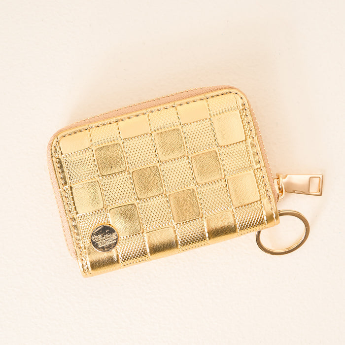 Metallic Gold Zip Around Wallet