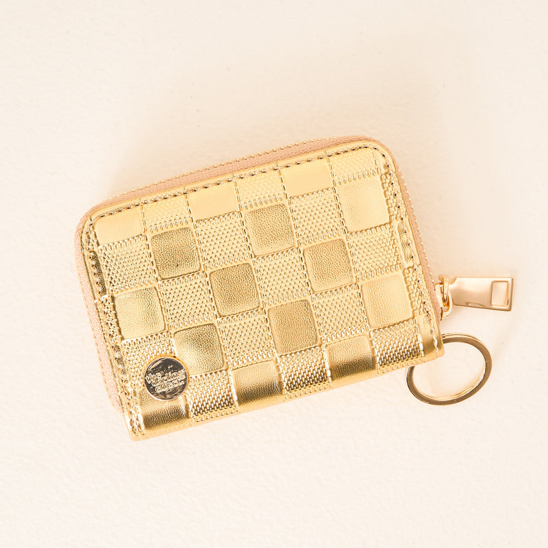 Metallic Gold Zip Around Wallet