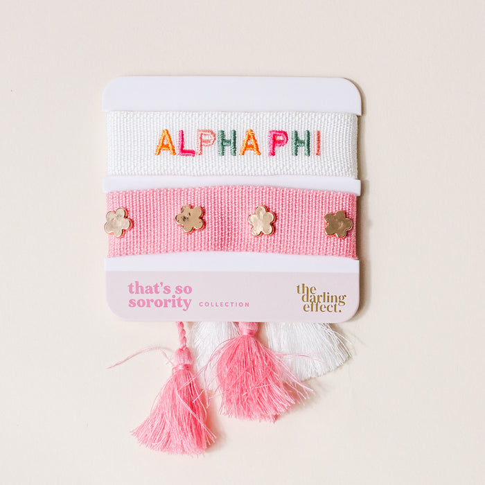 Alpha Phi Woven Bracelet Set