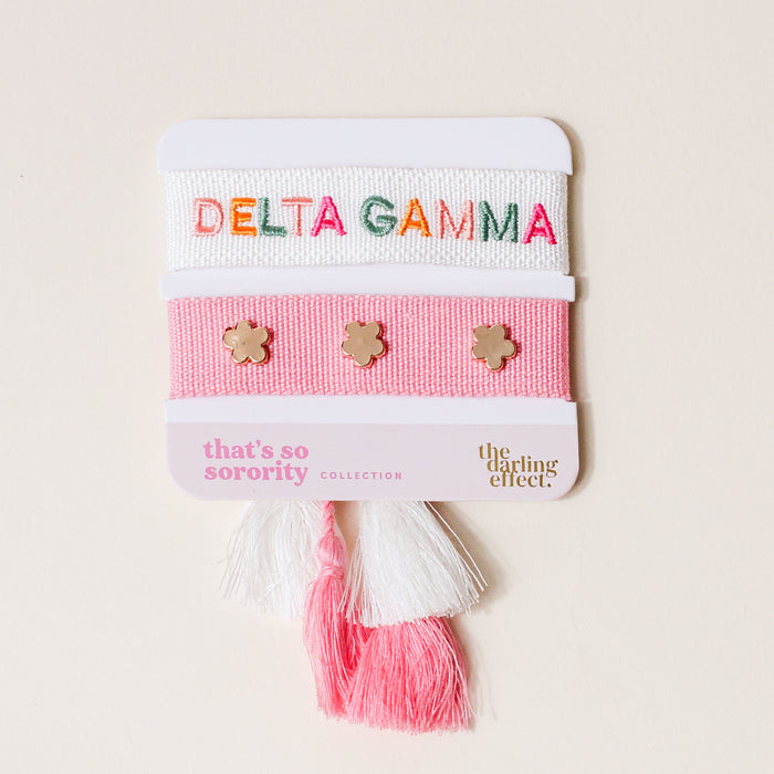 Delta Gamma Woven Bracelet Set