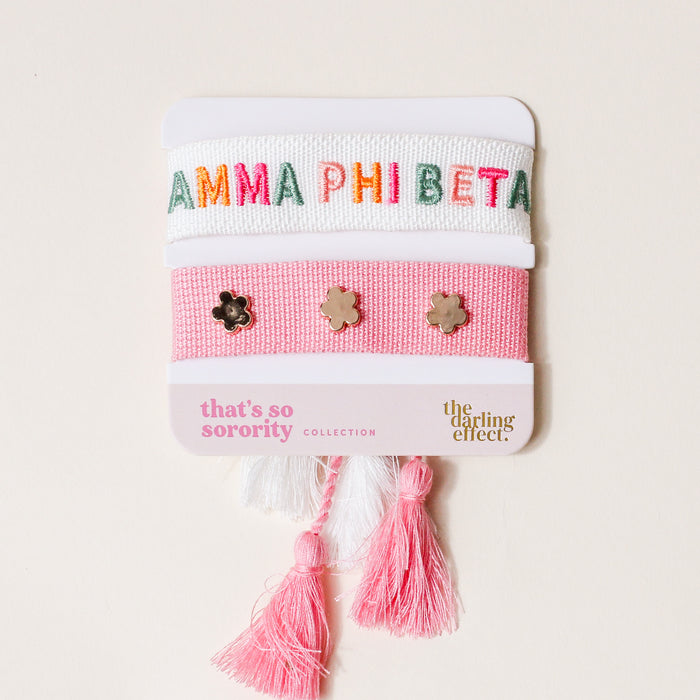 Gamma Phi Beta Woven Bracelet Set