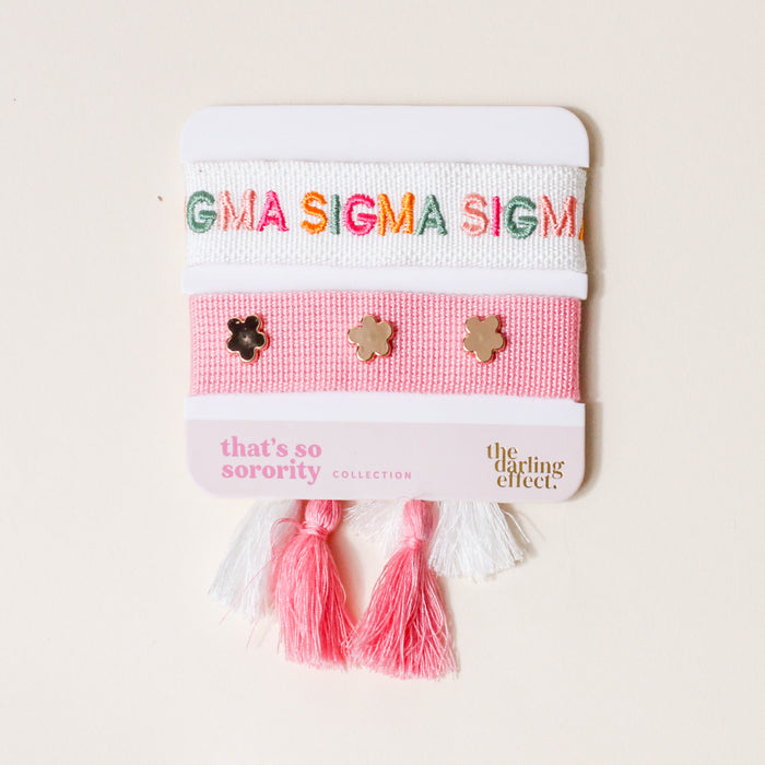 Sigma Sigma Sigma Woven Bracelet Set
