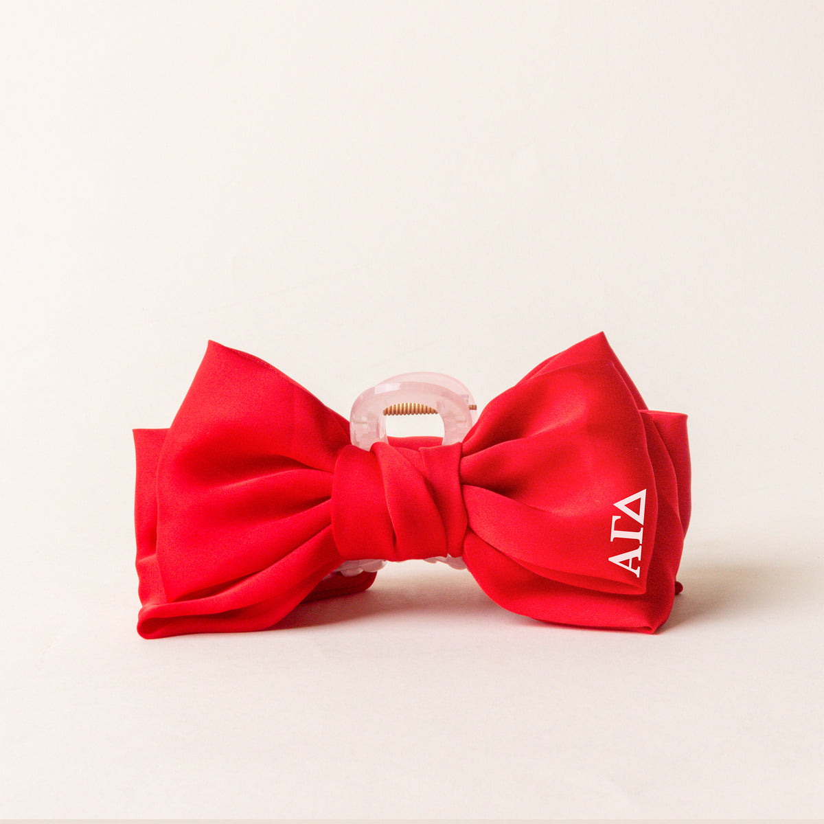 Alpha Gamma Delta Satin Bow Claw Clip