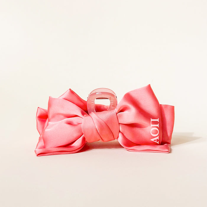Alpha Omicron Pi Satin Bow Claw Clip