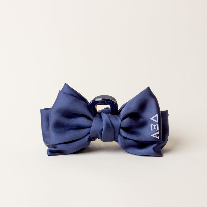 Alpha Xi Delta Satin Bow Claw Clip
