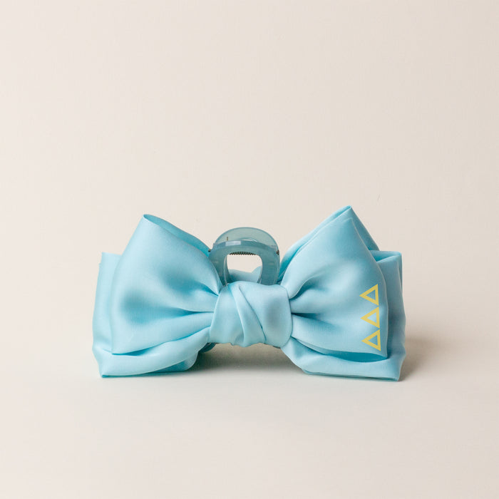 Delta Delta Delta Satin Bow Claw Clip