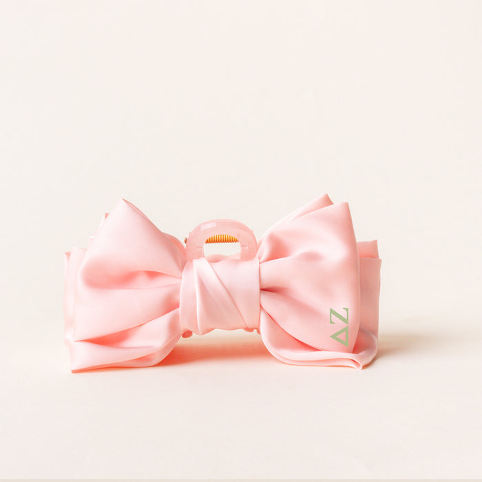 Delta Zeta Satin Bow Claw Clip