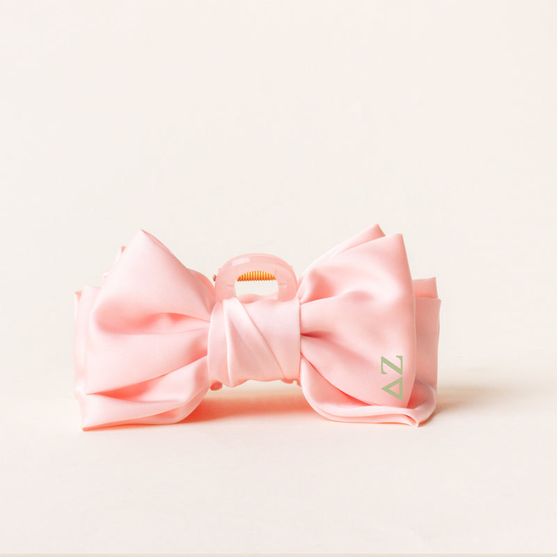 Delta Zeta Satin Bow Claw Clip