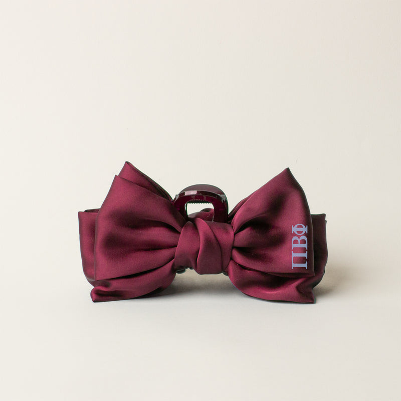 Pi Beta Phi Satin Bow Claw Clip
