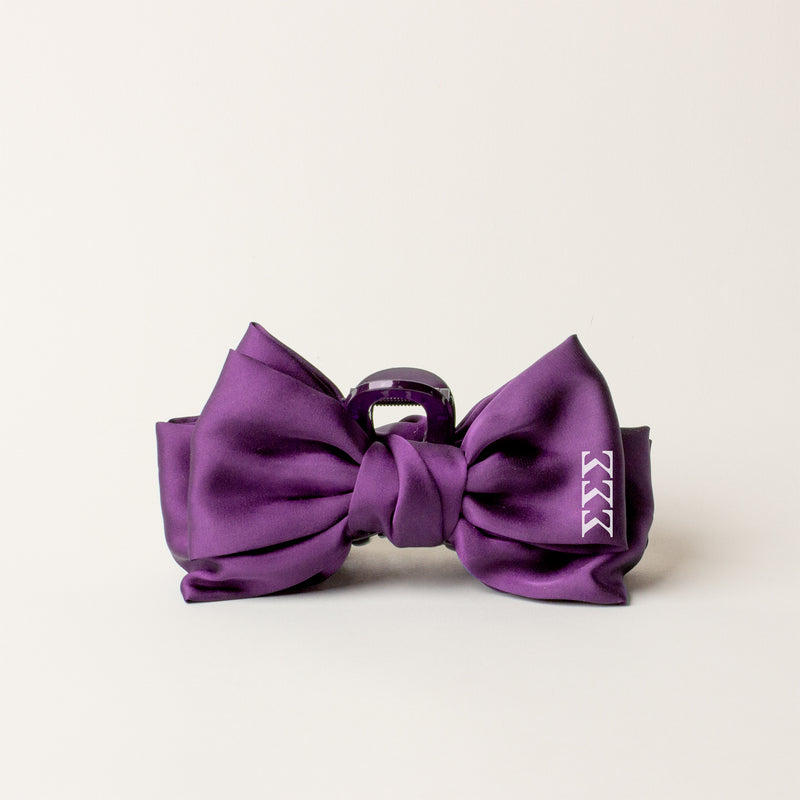 Sigma Sigma Sigma Satin Bow Claw Clip
