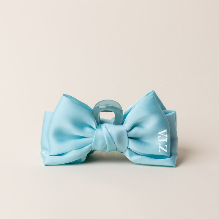 Zeta Tau Alpha Satin Bow Claw Clip