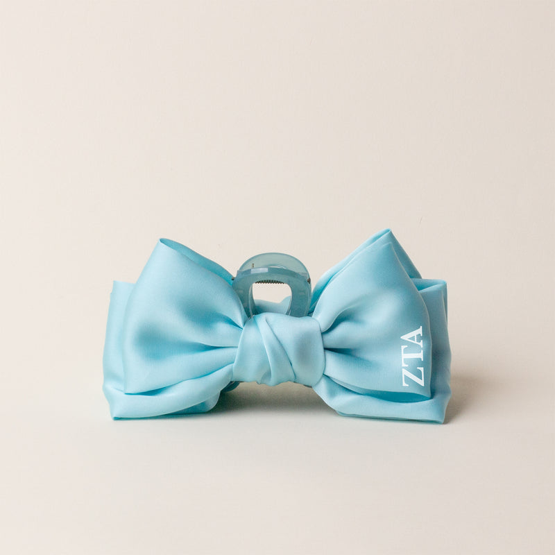 Zeta Tau Alpha Satin Bow Claw Clip