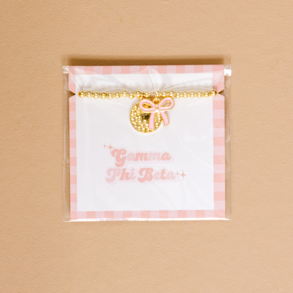 Gamma Phi Beta Bow Gold Charm Bracelet