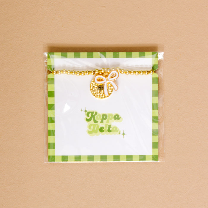 Kappa Delta Bow Gold Charm Bracelet
