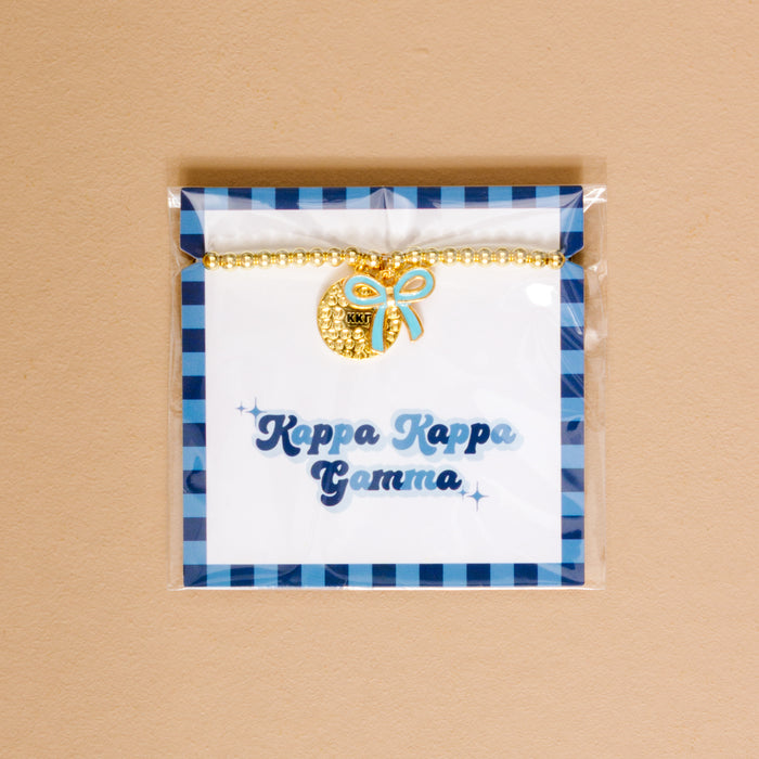 Kappa Kappa Gamma Bow Gold Charm Bracelet
