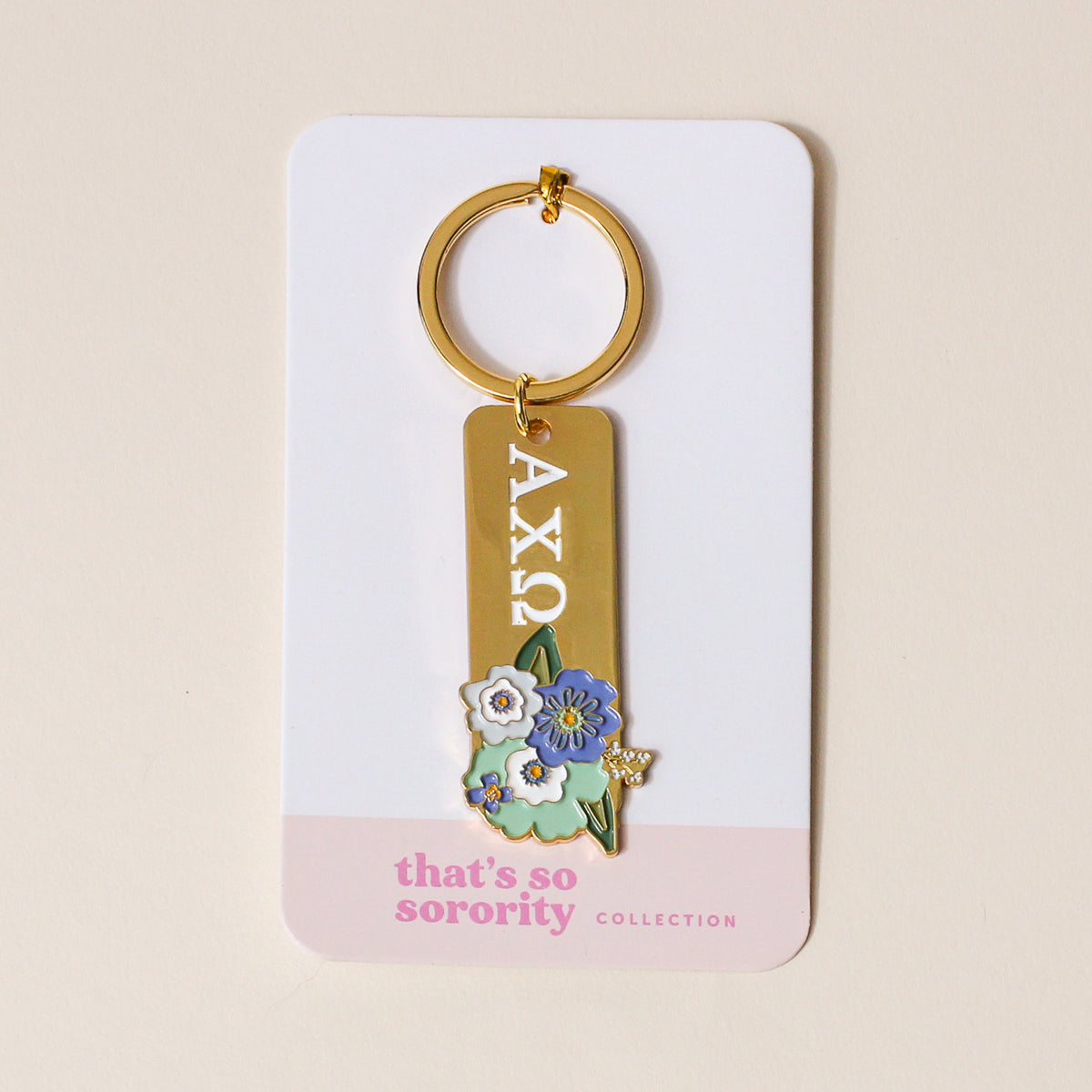 Alpha Chi Omega Enamel Keychain