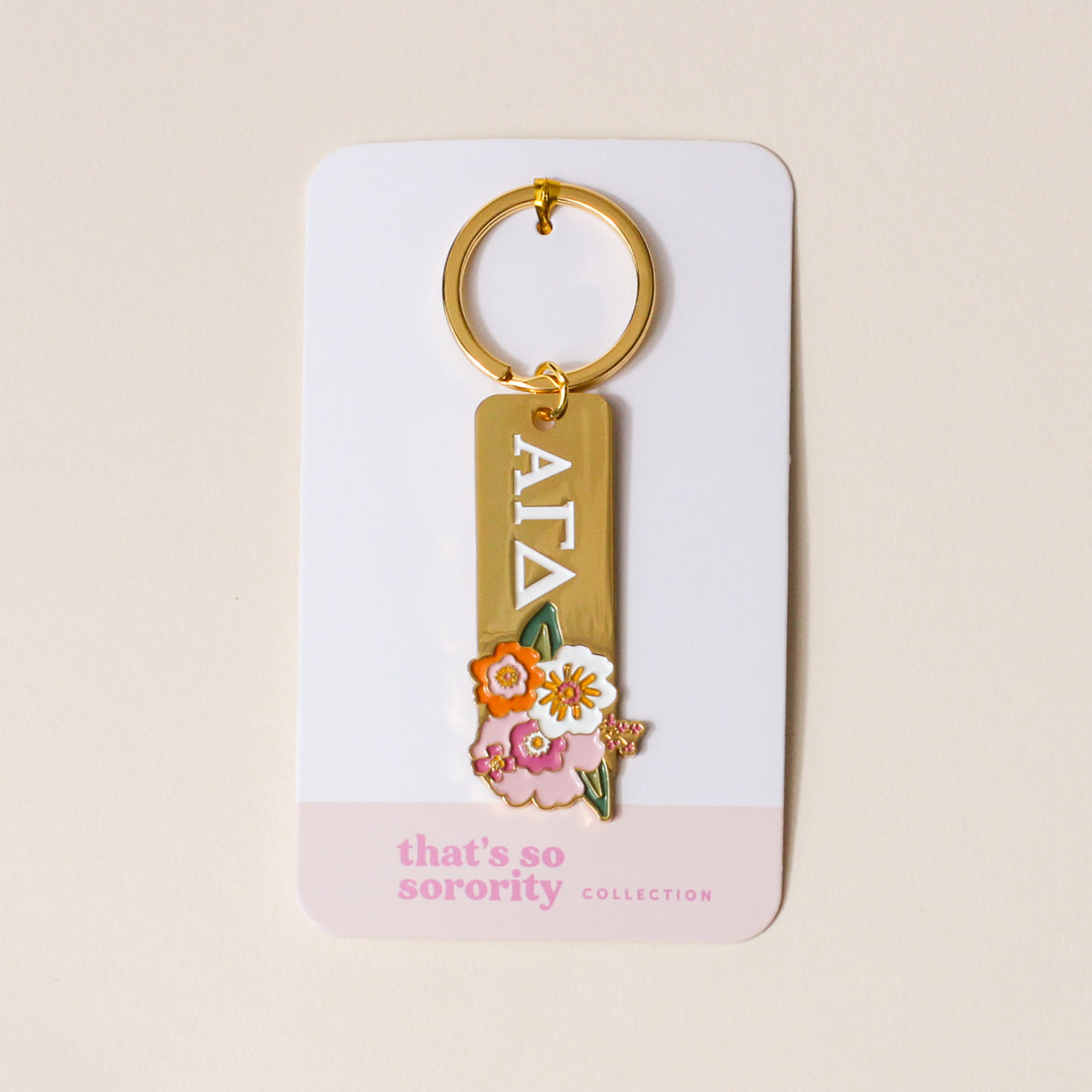 Alpha Gamma Delta Enamel Keychain