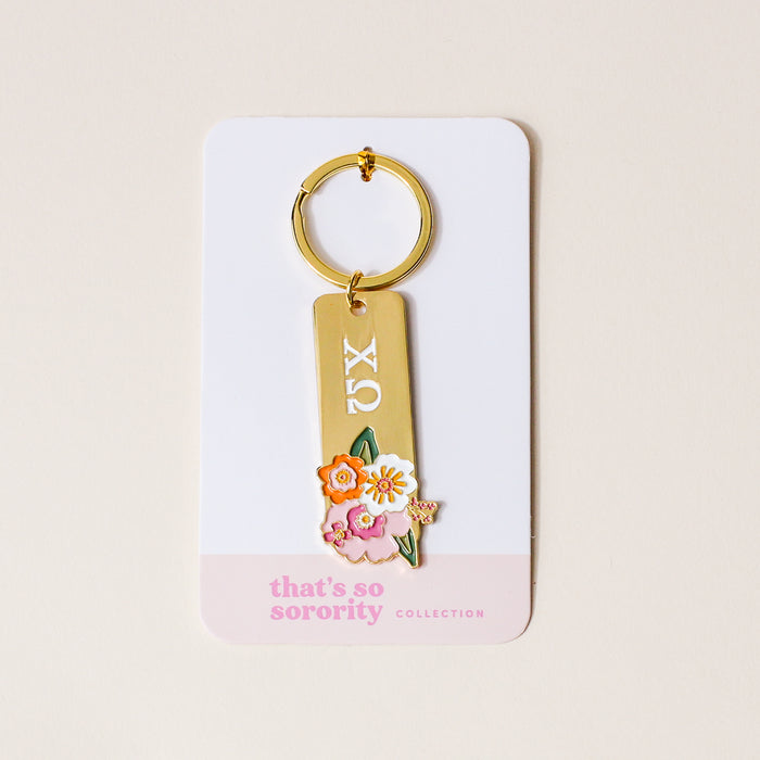 Chi Omega Enamel Keychain