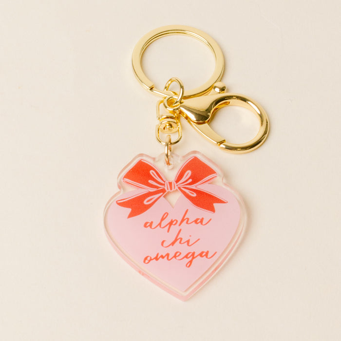 Alpha Chi Omega Sweetheart Bow Acrylic Keychain