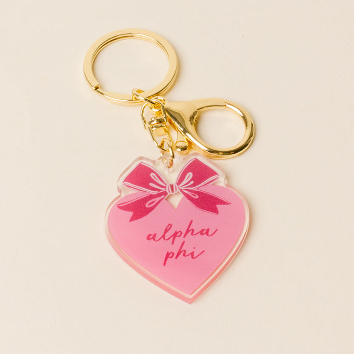 Alpha Phi Sweetheart Bow Acrylic Keychain